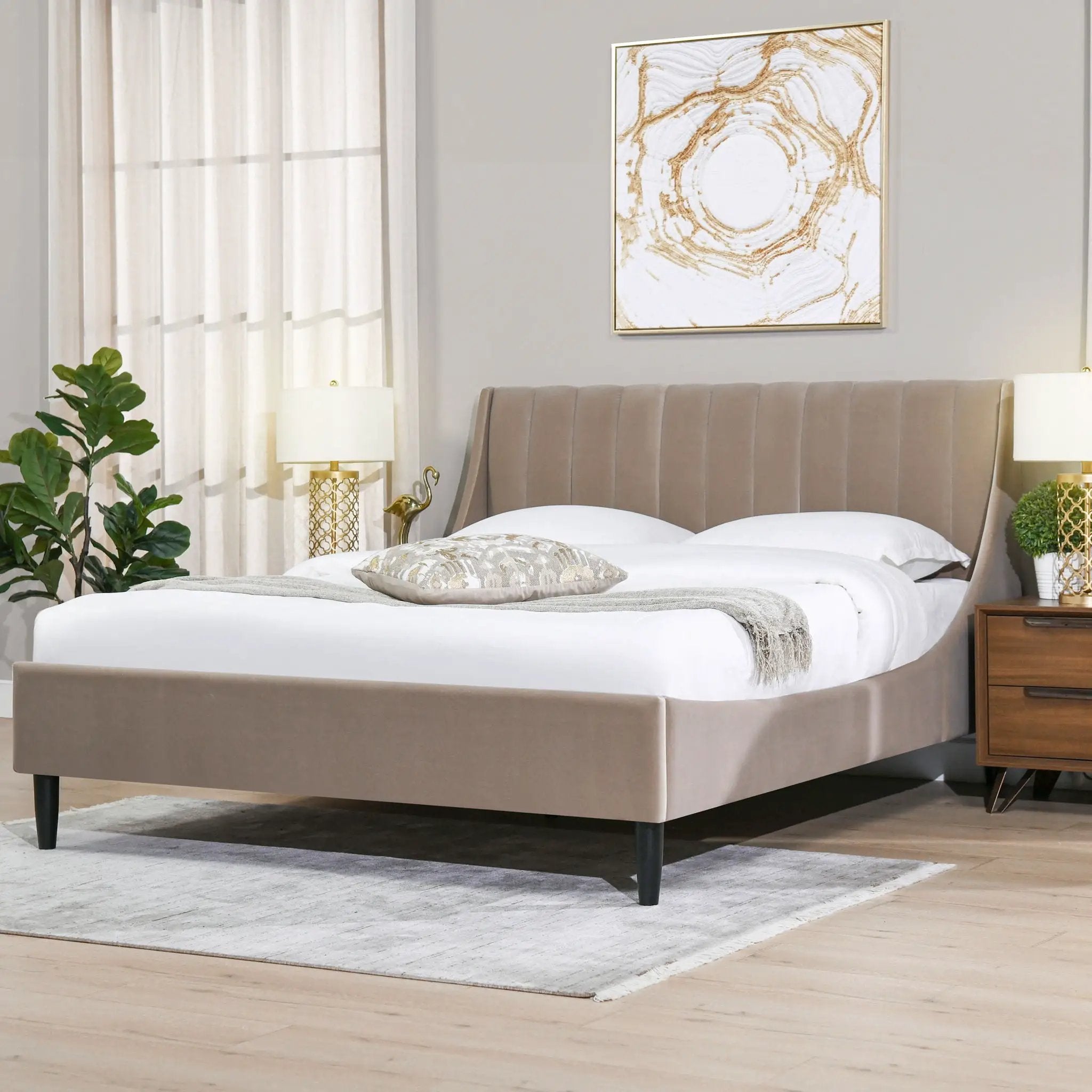 Aspen - Vertical Tufted Modern Headboard Platform Bed Set by Unique Piece Furniture