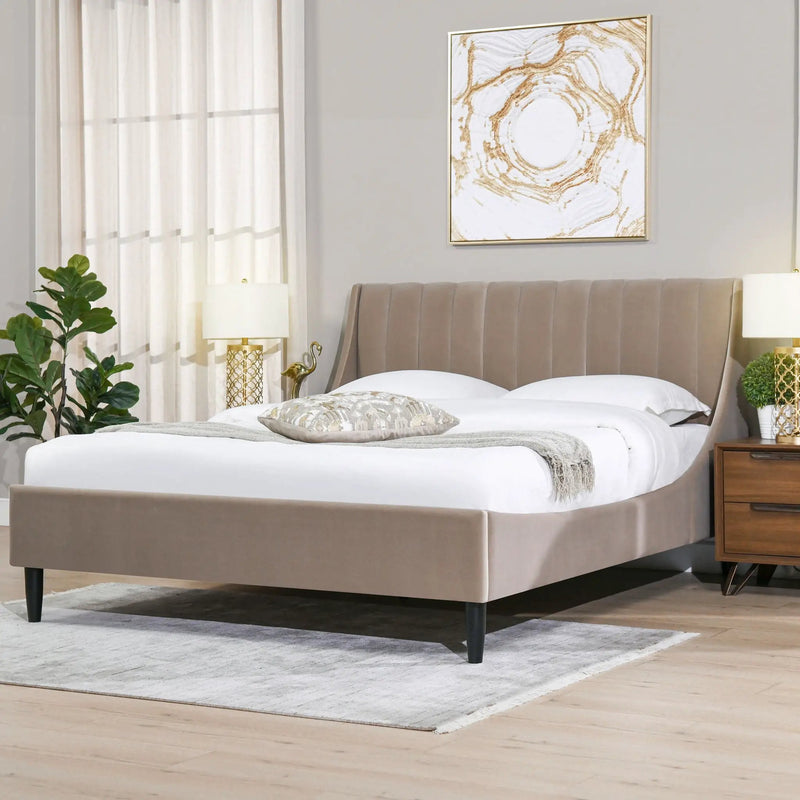 Aspen - Vertical Tufted Modern Headboard Platform Bed Set by HouseOfZazla