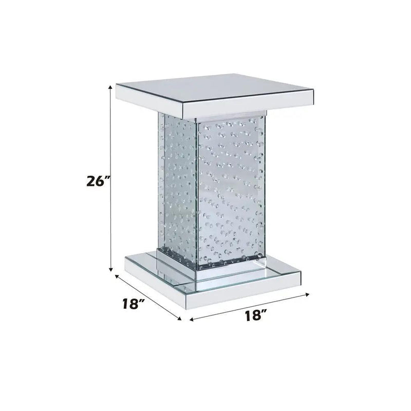 Nysa - 26" End Table - Mirrored & Faux Crystals by Unique Piece Furniture