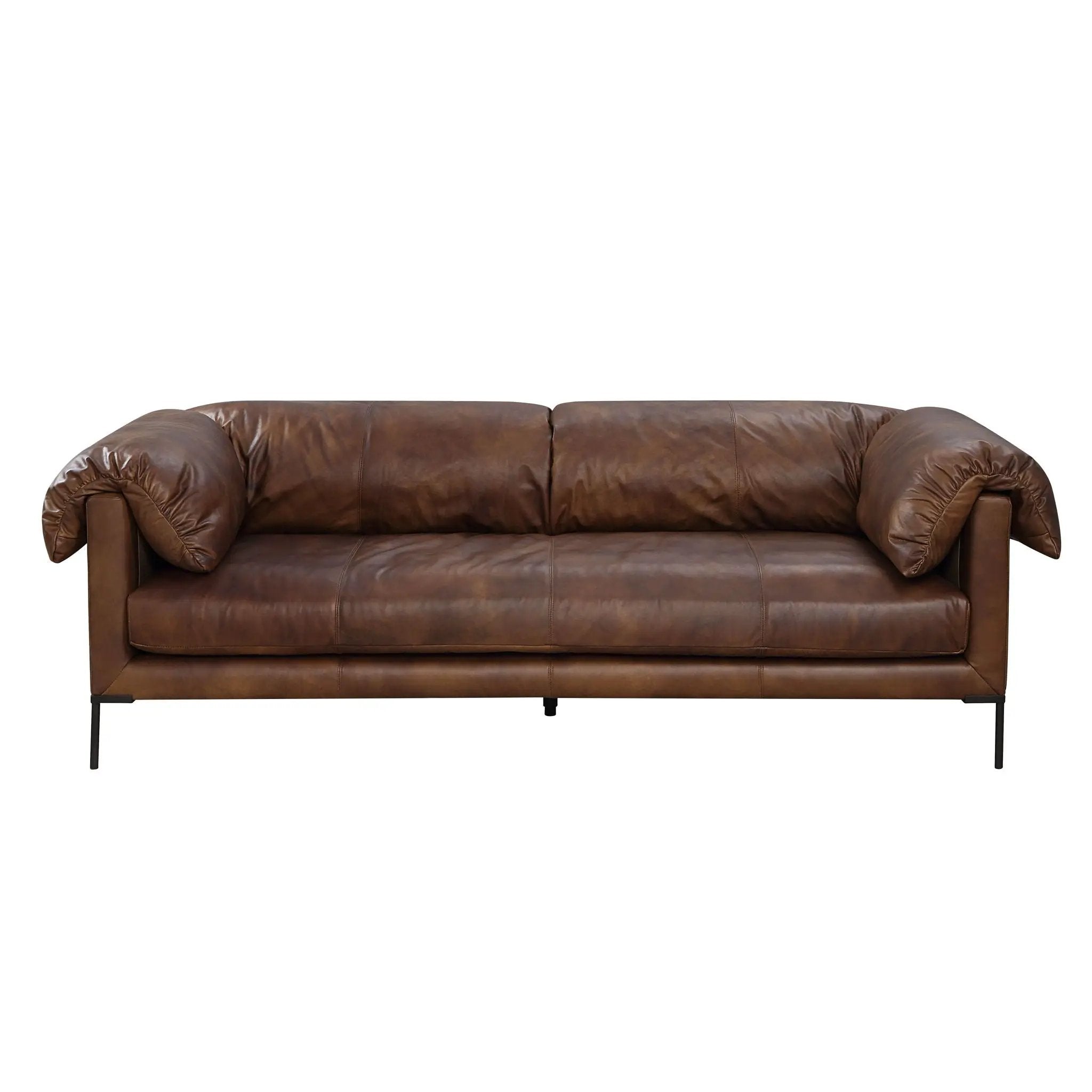 Jaron - Top Grain Leather Sofa - Mocha by Unique Piece Furniture