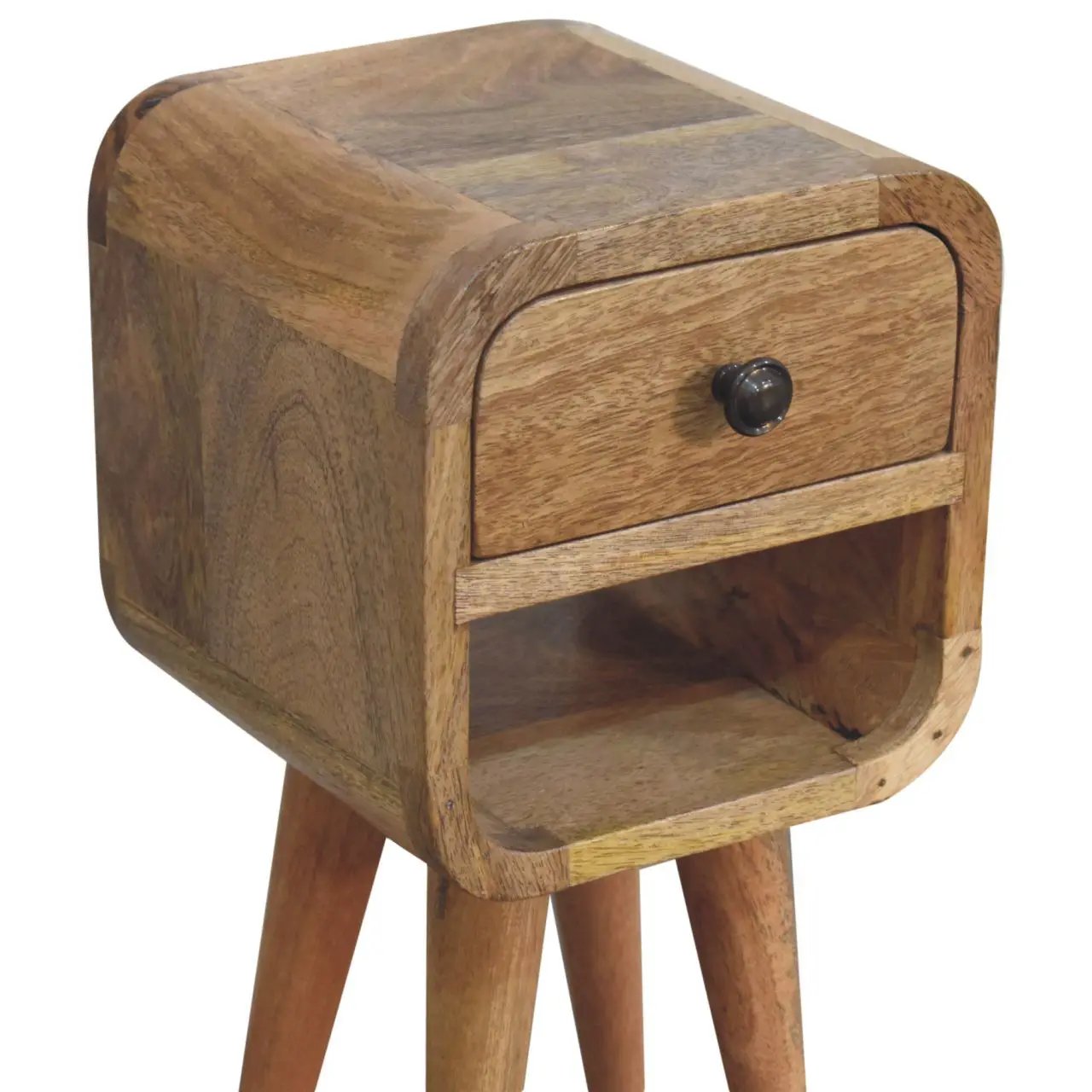 Mini California Curved Nightstand Wth Lower Slot by Unique Piece Furniture