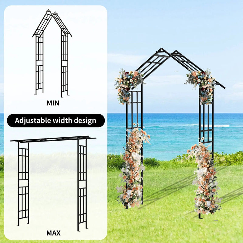 Metal Garden Arch with Adjustable Width by HouseOfZazla