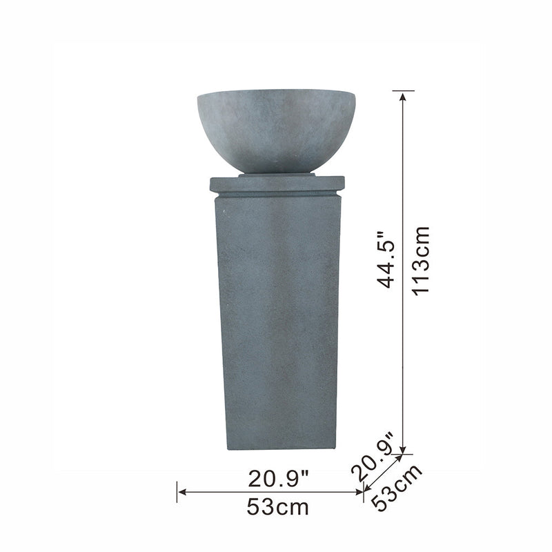 Resin Zen Bowl Pedestal Outdoor Fountain 44 Inch, photo 3 of 8