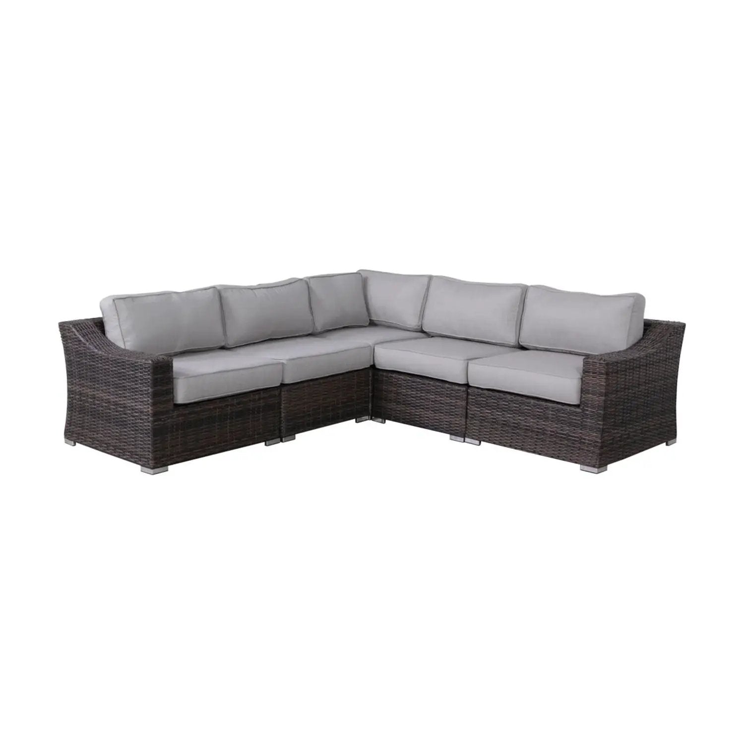 Contemporary Outdoor Rattan Wicker Sectional Seating Group With Cushions by Unique Piece Furniture