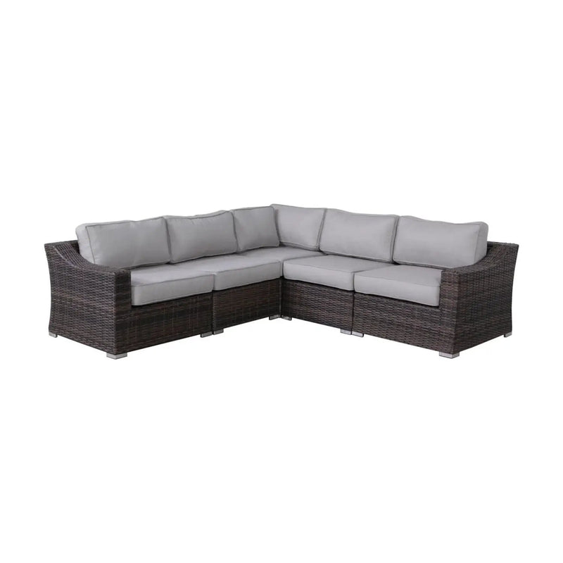 Contemporary Outdoor Rattan Wicker Sectional Seating Group With Cushions by Unique Piece Furniture
