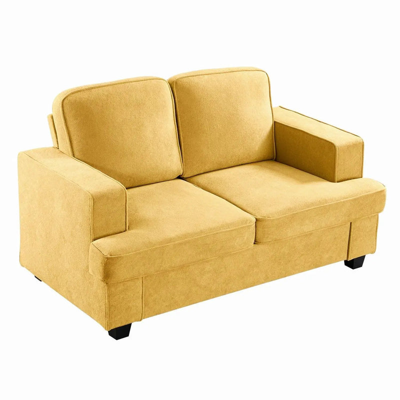 Modern Loveseat, Comfortable 2 Seater Couch With Deep Seating, Loose Back Cushions, Wide Arms by HouseOfZazla