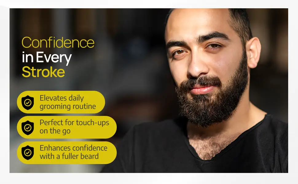 SELZALOT 4-Tip Beard Filler Pen Kit - Waterproof, Sweat-Proof, Long-Lasting Coverage for a Fuller Beard with Brush, photo 11 of 15