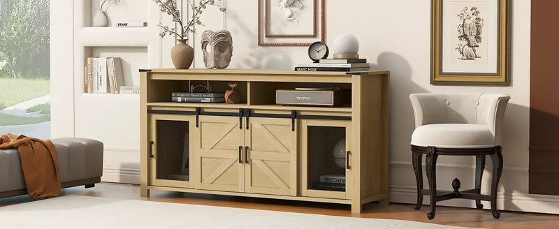 U_STYLE 59.3'' Sideboard with Sliding Barn Door by HouseOfZazla