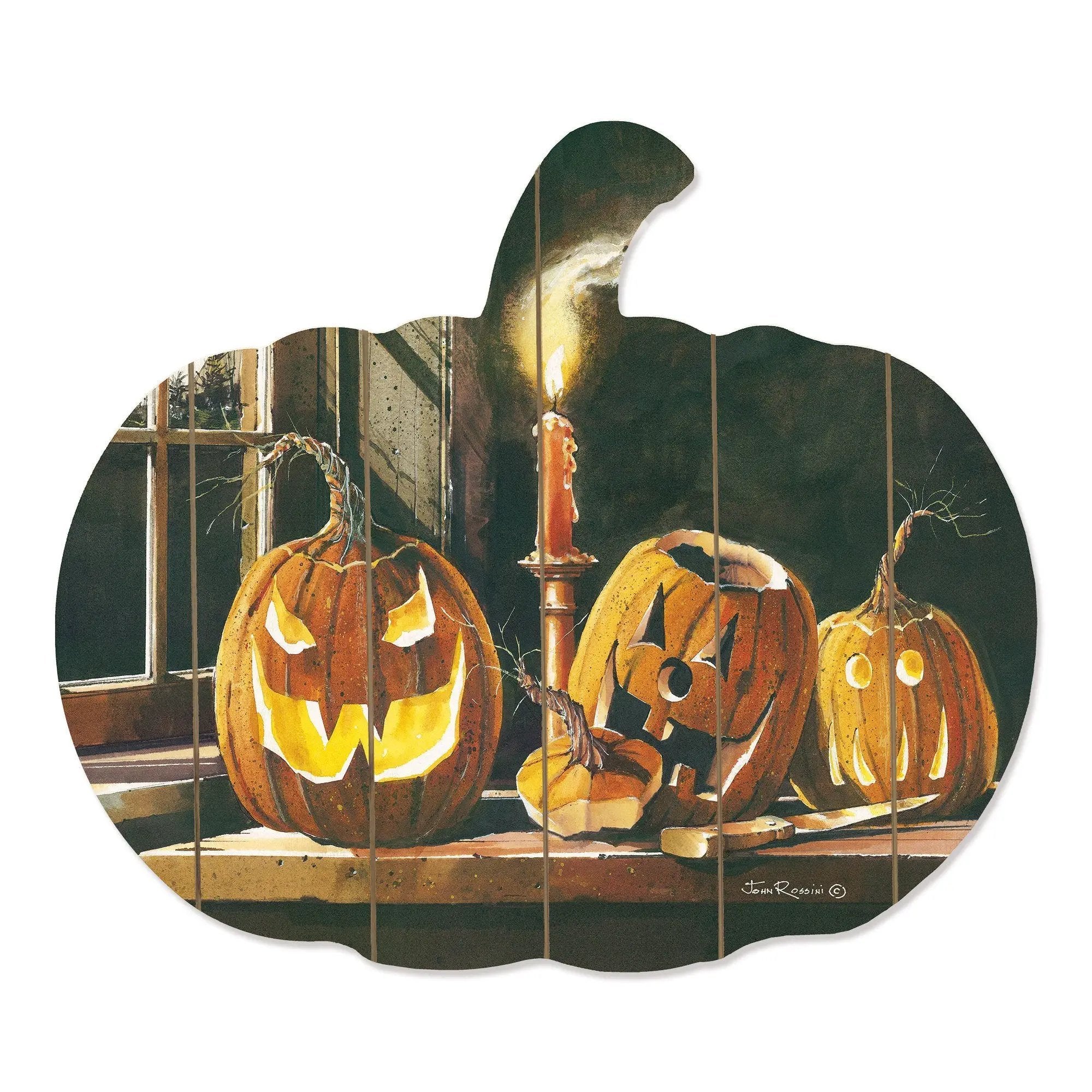 The Carving Table Wooden Pumpkin Wall Art Trio by John Rossini by HouseOfZazla
