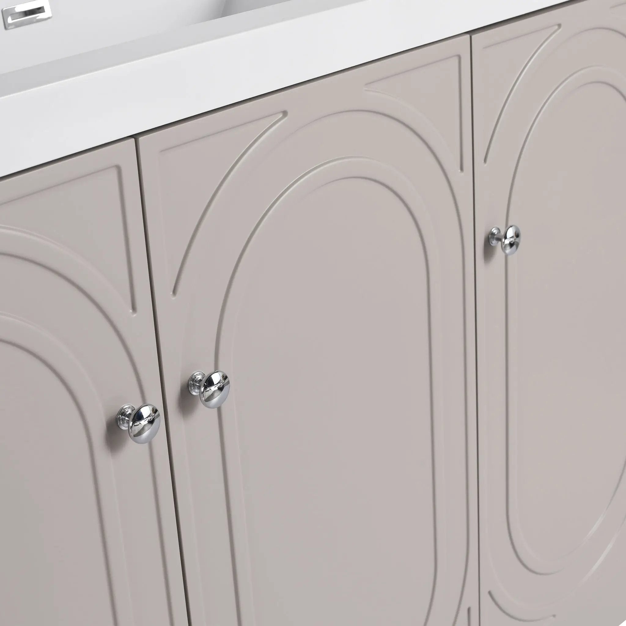 Contemporary Freestanding Bathroom Vanity With Resin Sink & Soft-Close Cabinet Doors by HouseOfZazla