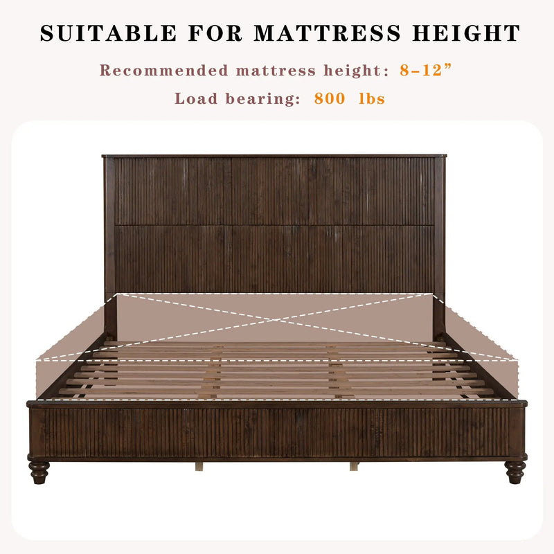 Platform Bed Frame & Tall Headboard by HouseOfZazla