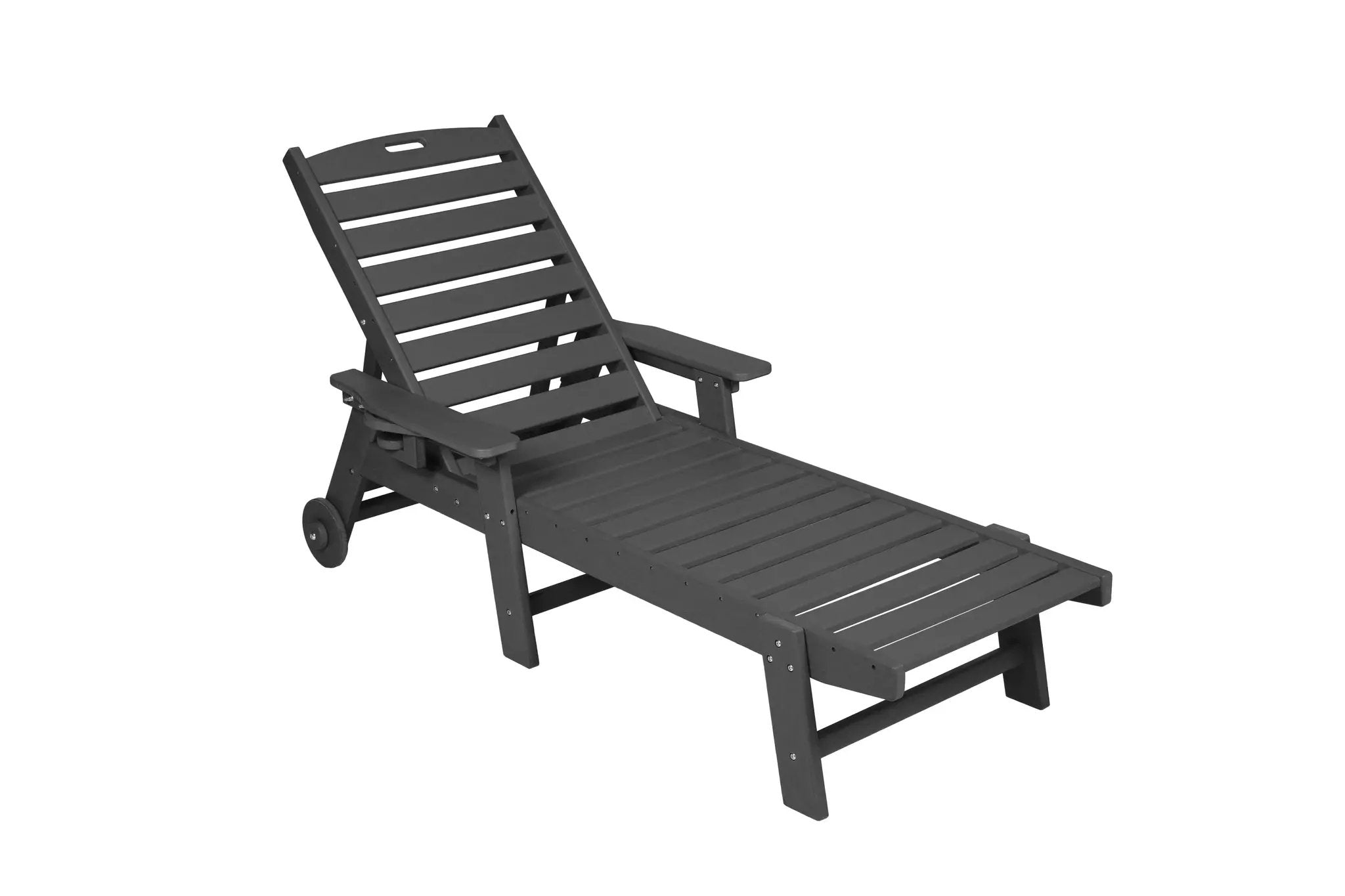 Outdoor Lounge Chair with Wood Texture and Adjustable Backrest by HouseOfZazla