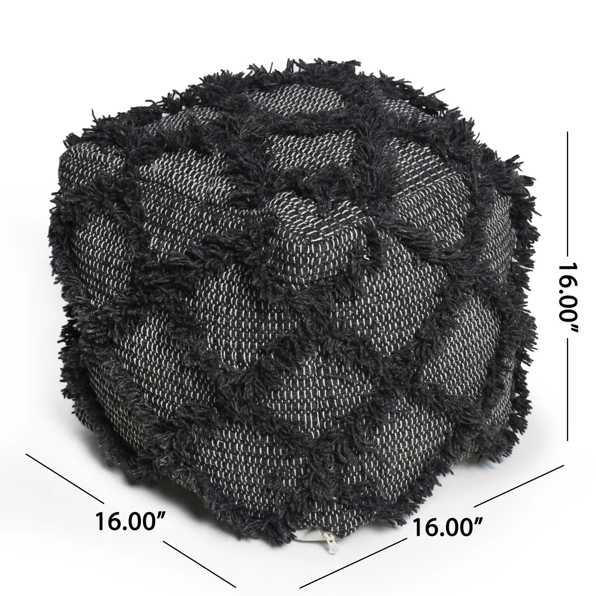 Jumanji - Handcrafted Wool And Cotton Pouf - Brown by Unique Piece Furniture