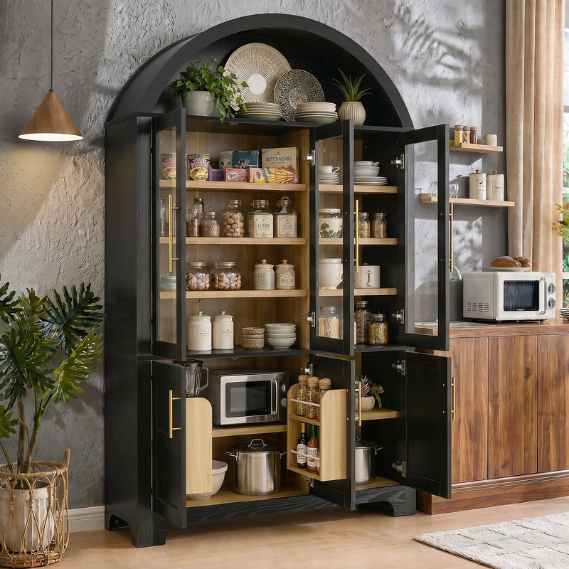 K&K 73" Tall Arched Kitchen Pantry by HouseOfZazla