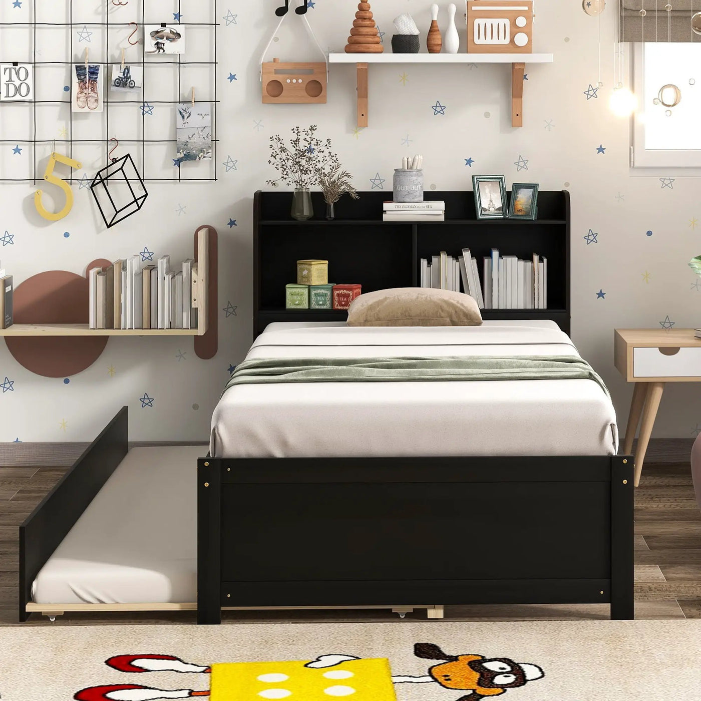Twin Bed With Trundle, Bookcase by HouseOfZazla