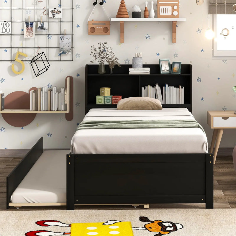 Twin Bed With Trundle, Bookcase by HouseOfZazla