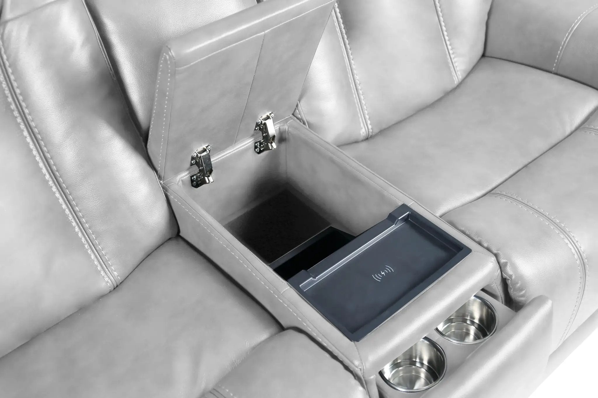 Sanibel - Power Console Loveseat - Wall Prox. Recliner With Power And Power Headrest And Lumbar, Wireless Charger by Unique Piece Furniture