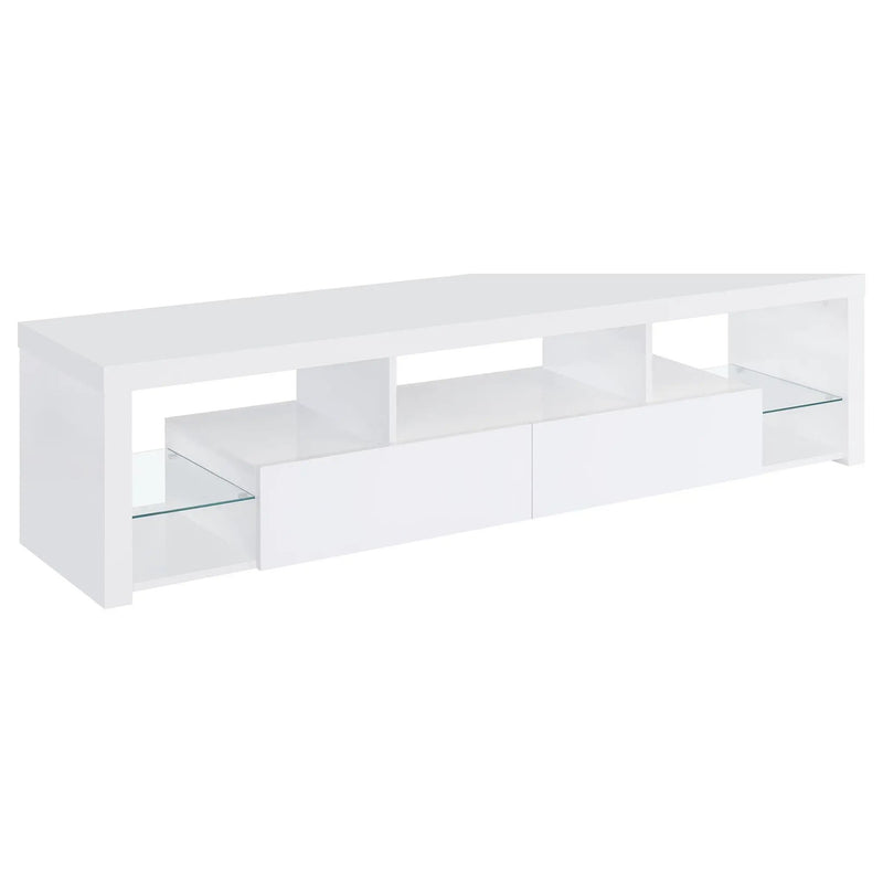 Lance - 3 Piece TV Entertainment Center With Shelves - Gloss White by HouseOfZazla