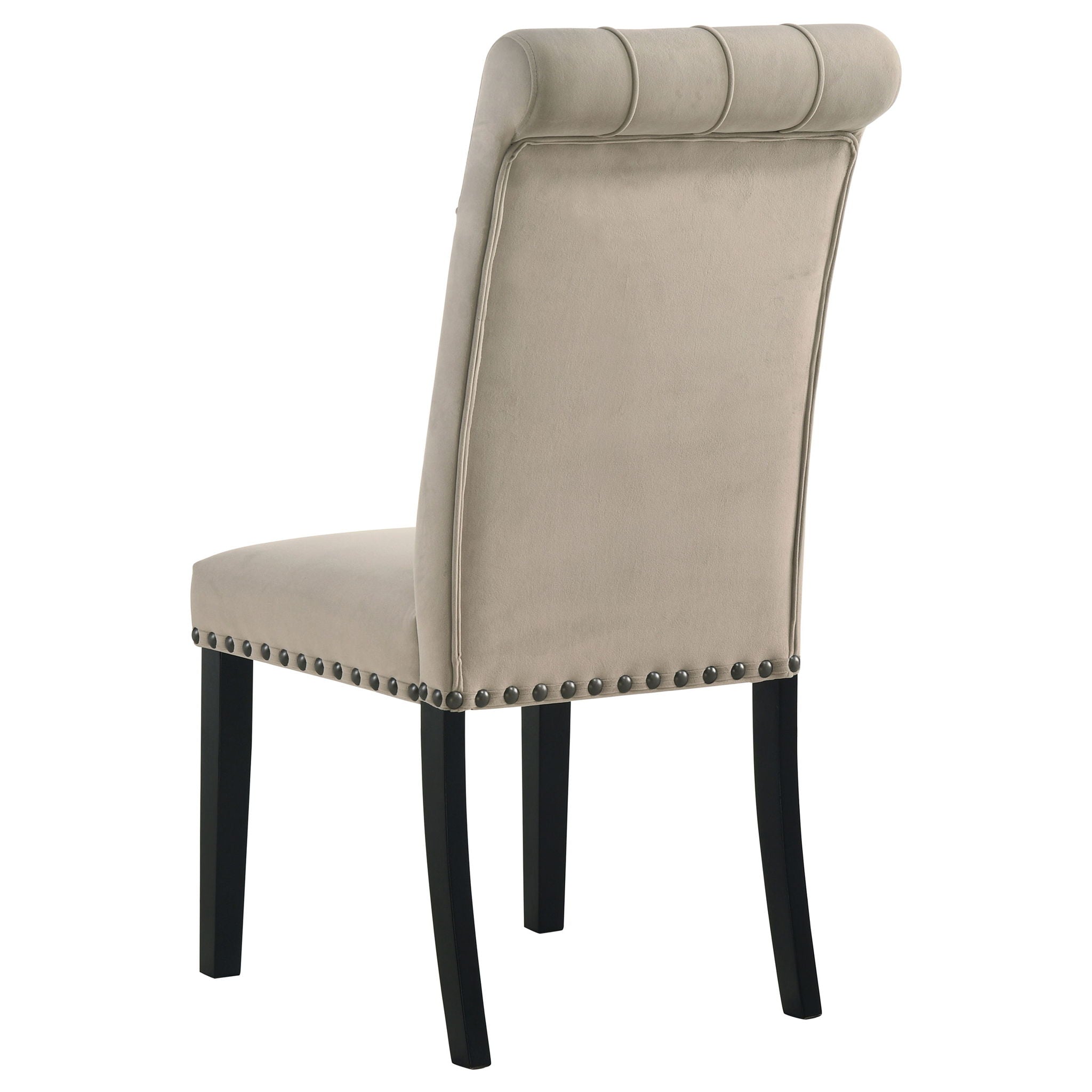 Alana Velvet Upholstered Dining Side Chair Sand (Set of 2) by Unique Piece Furniture