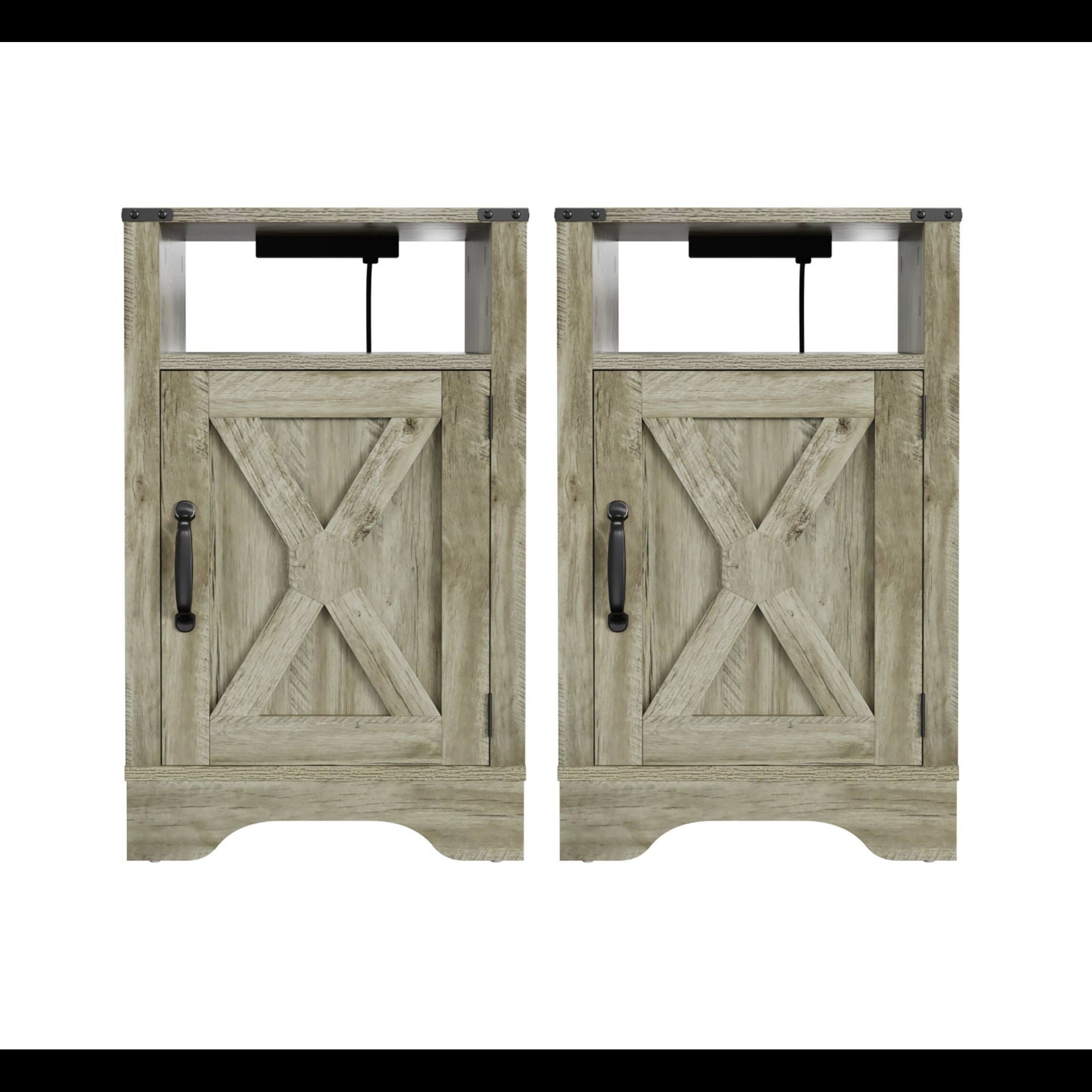 Farmhouse Nightstand, Charging Station & Storage by HouseOfZazla