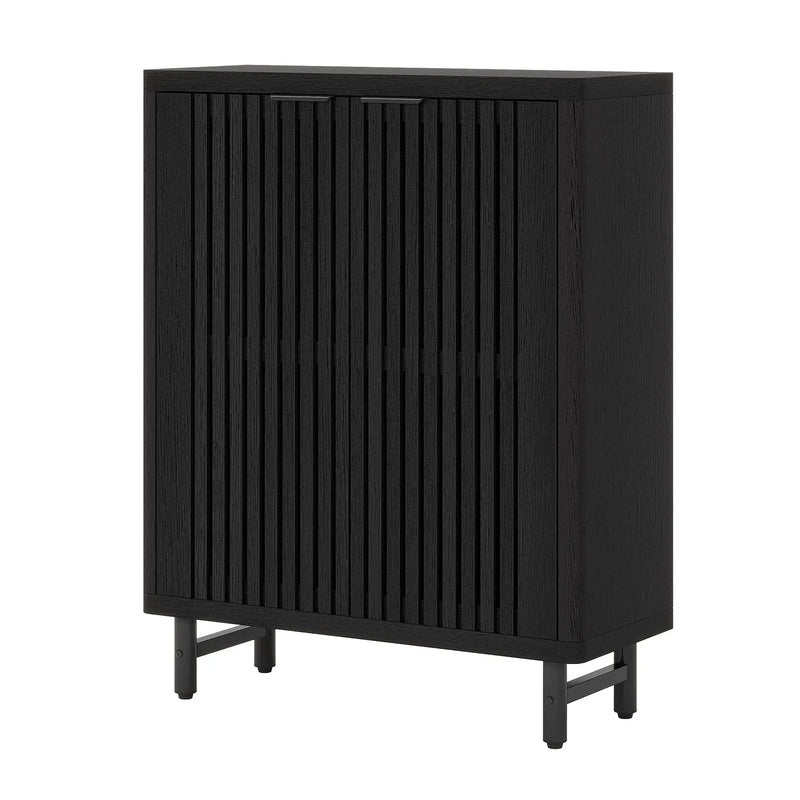 6 Tier Shoe Cabinet With Louvered Doors