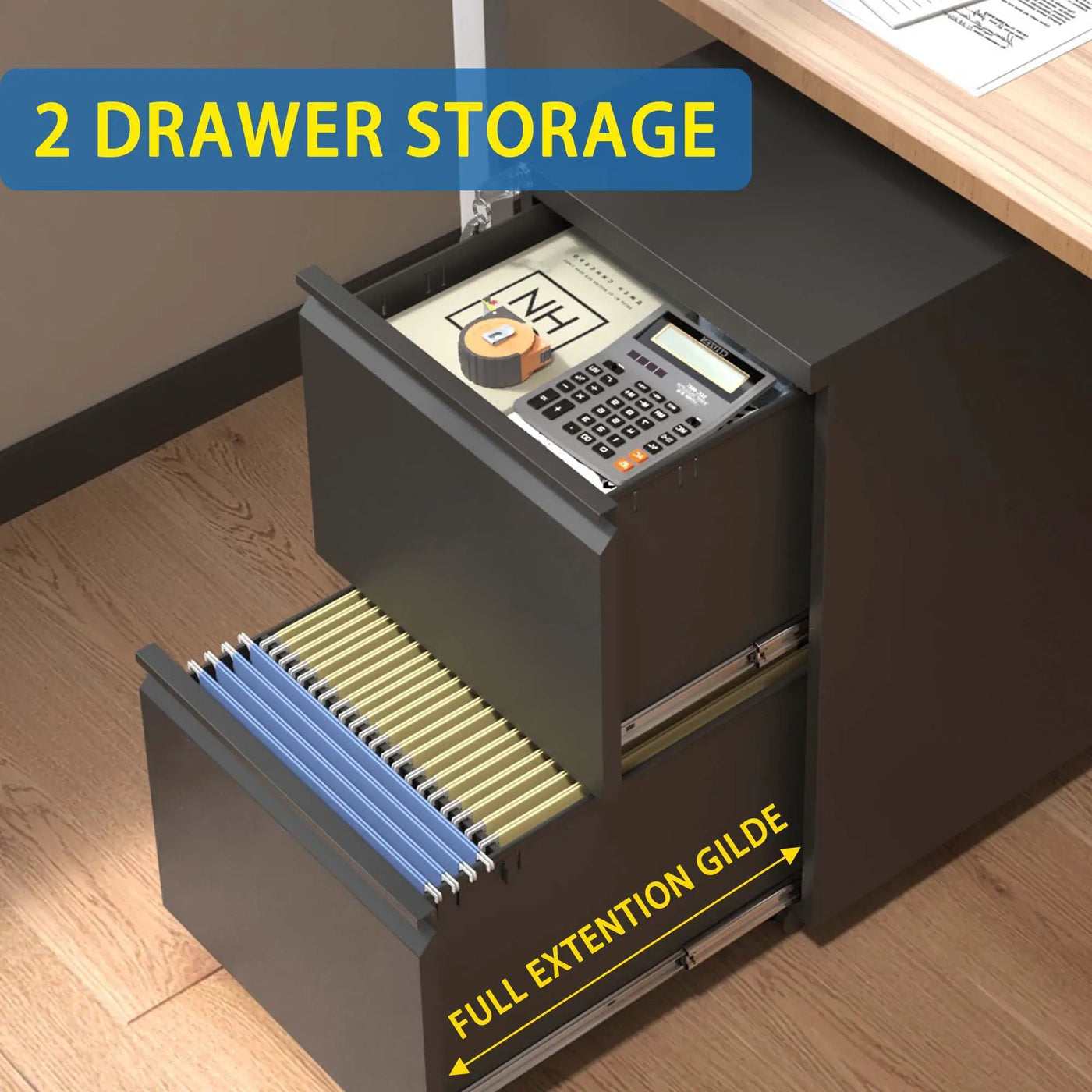 Metal Drawer Mobile File Cabinet With Lock For Home Office Organizer by HouseOfZazla