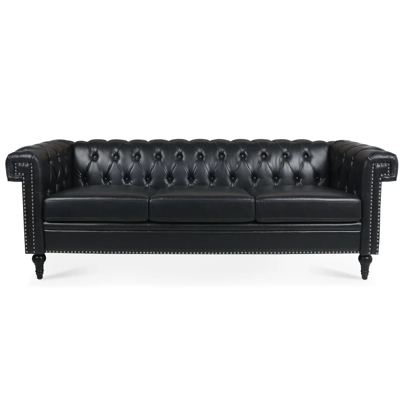 Traditional Square Arm Removable Cushion 3 Seater Sofa by Unique Piece Furniture