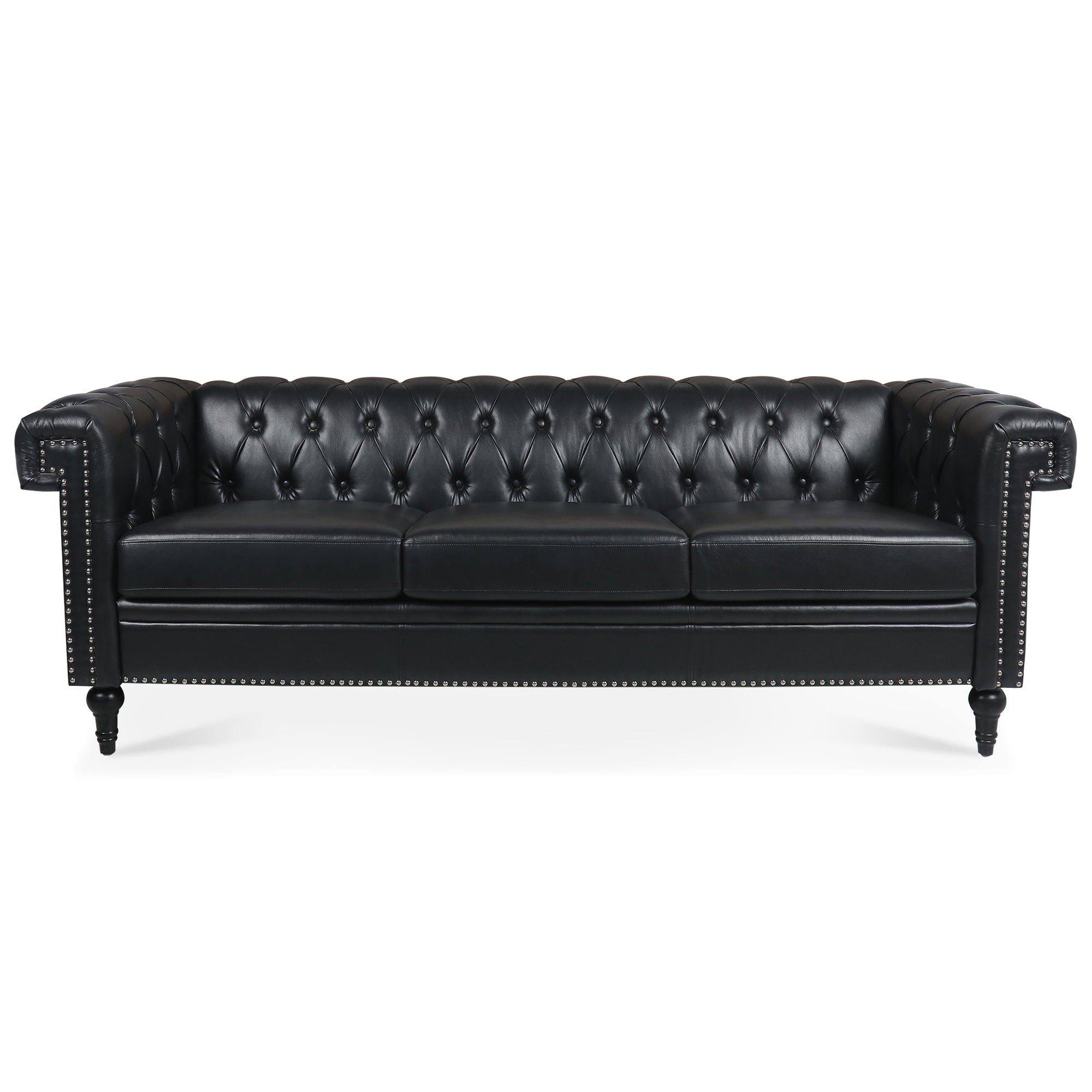 Traditional Square Arm Removable Cushion 3 Seater Sofa by Unique Piece Furniture
