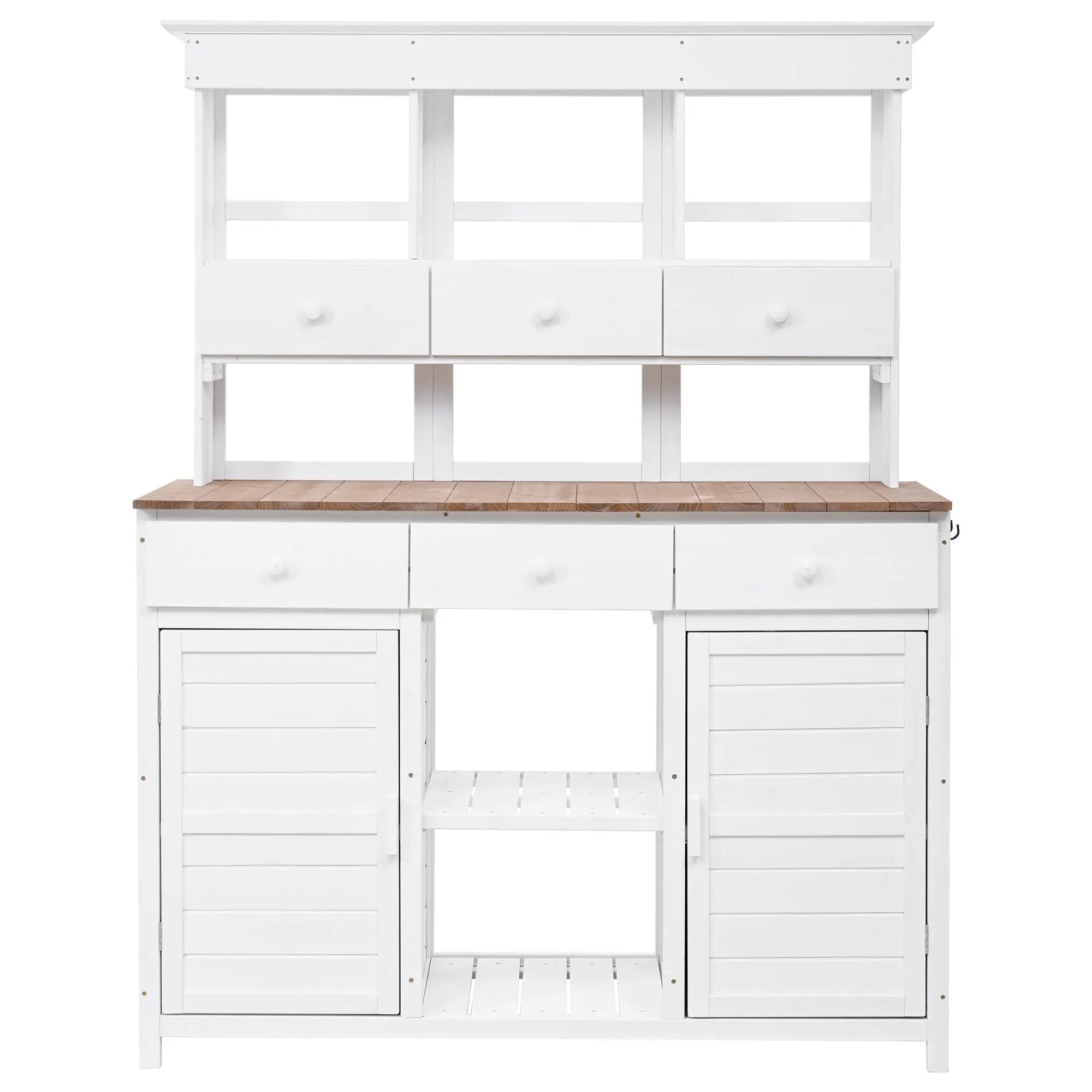 TOPMAX 65.7" Tall Garden Potting Bench Table with Hutch by HouseOfZazla