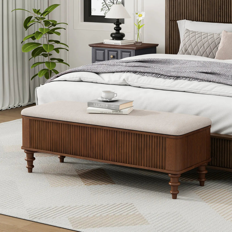 50.8-Inch Multi-Functional Storage Ottoman Bench by HouseOfZazla