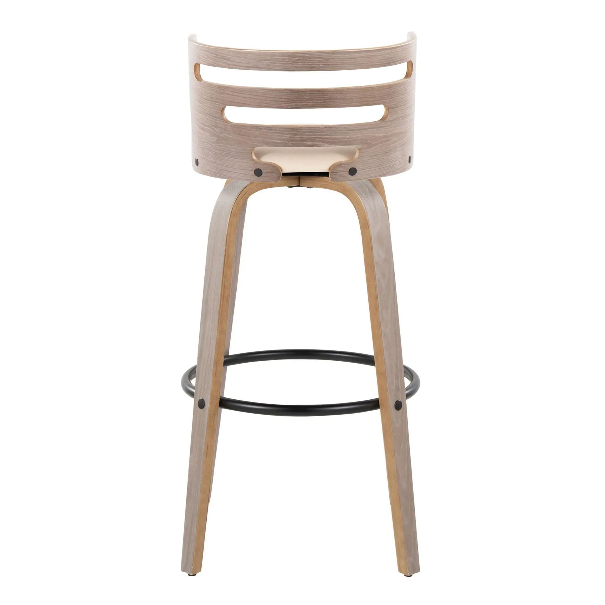 Cosini - Mid Century Modern Fixed Height, Barstool & Swivel And Round Footrest (Set of 2) by Unique Piece Furniture