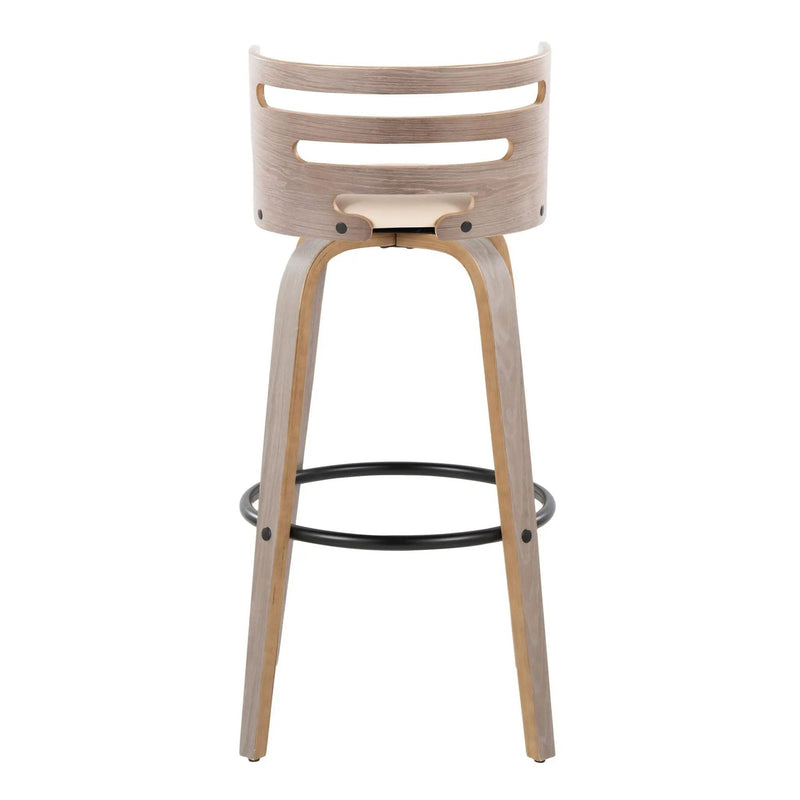 Cosini - Mid Century Modern Fixed Height, Barstool & Swivel And Round Footrest (Set of 2) by Unique Piece Furniture