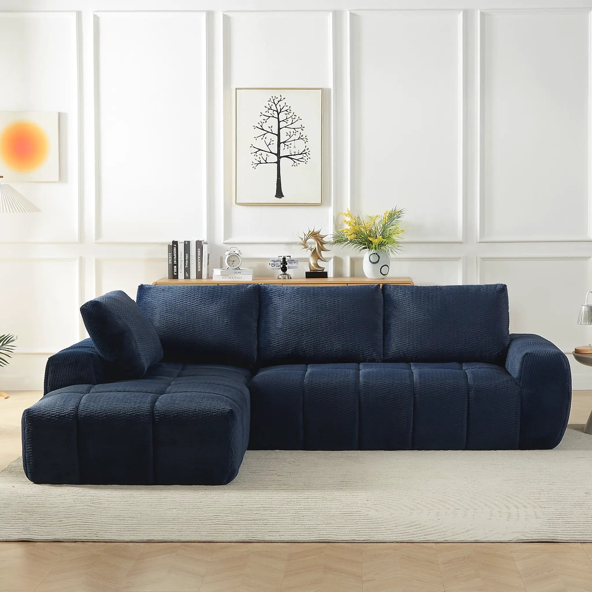 Faux Fur L-Shape Luxury Sectional Oversized Sofa by HouseOfZazla