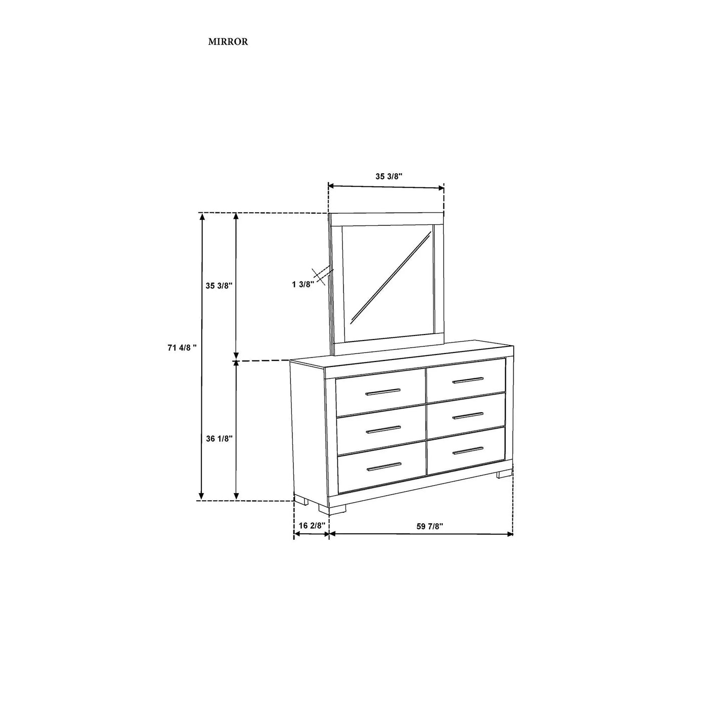 Elsa - Mirror With Sleek Frame by Unique Piece Furniture