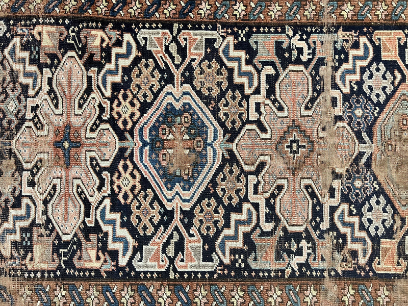 Antique Persian Tribal Runner Rug 4.6 x 9.8, Kurdish Runner, Rug for Hallway or Kitchen, 1920s Carpet, Wool Handmade Rug by Jewel Rugs
