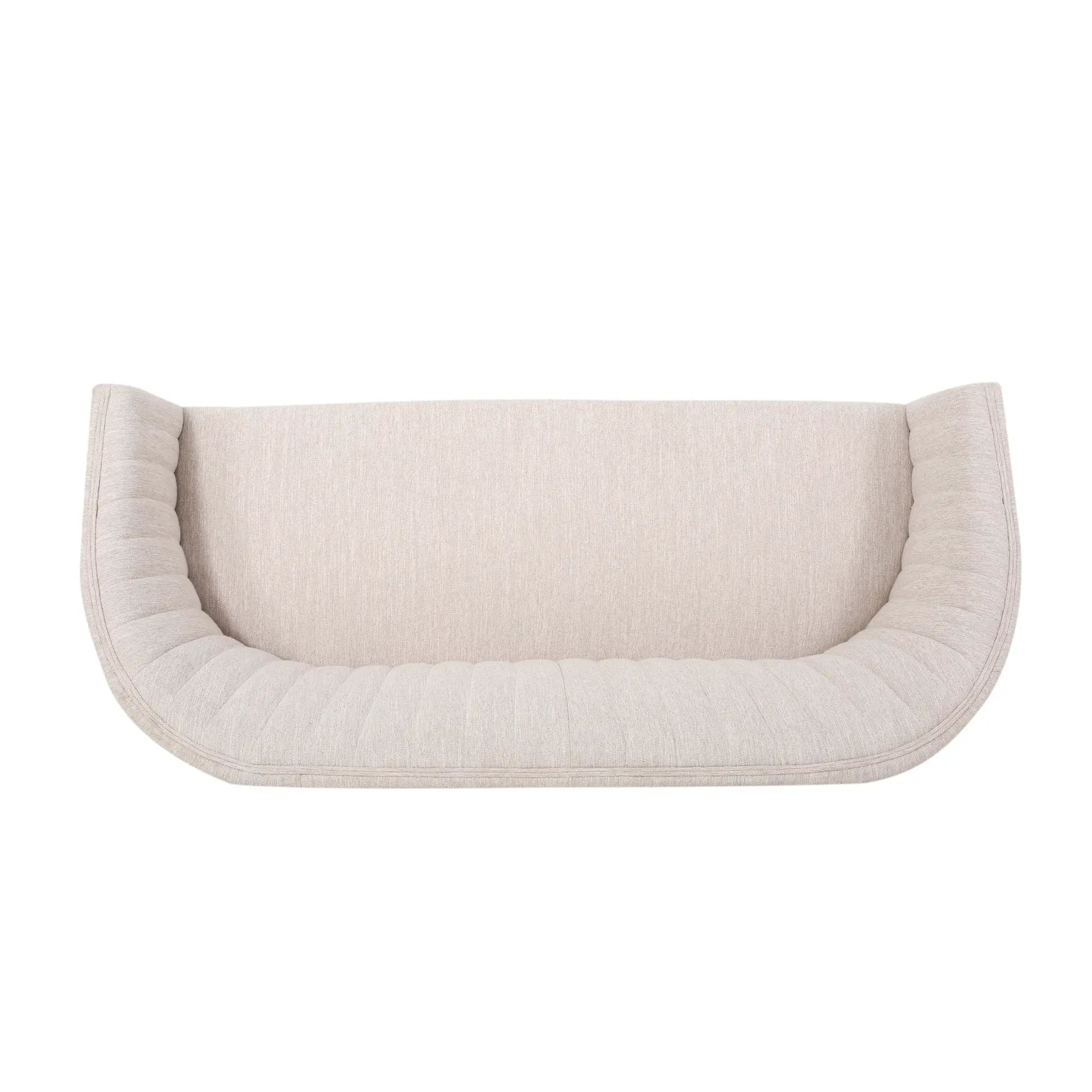 Mid Century Modern Loveseat With Channel Stitched Backrest by HouseOfZazla