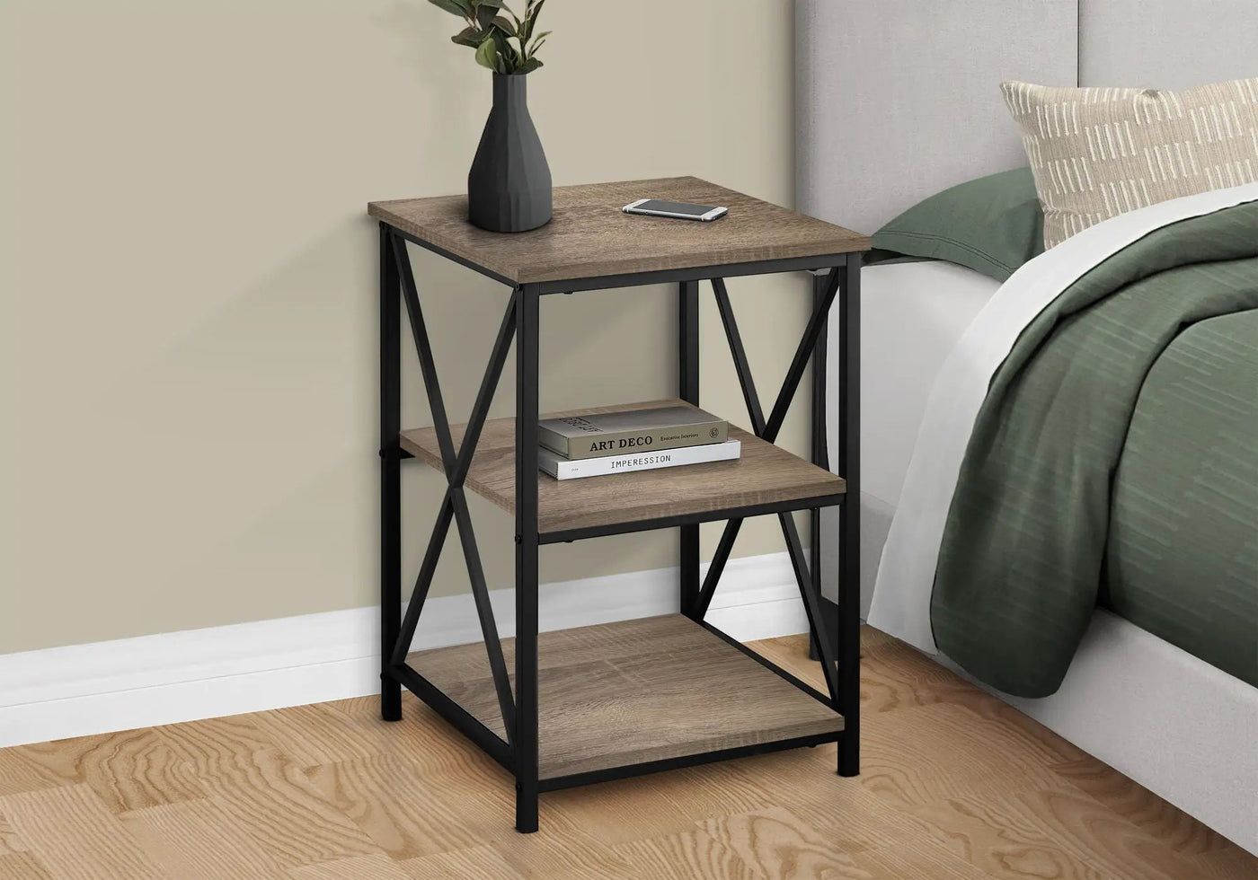 3 Tier Accent Table, Side Marble Look Contemporary & Modern by Unique Piece Furniture