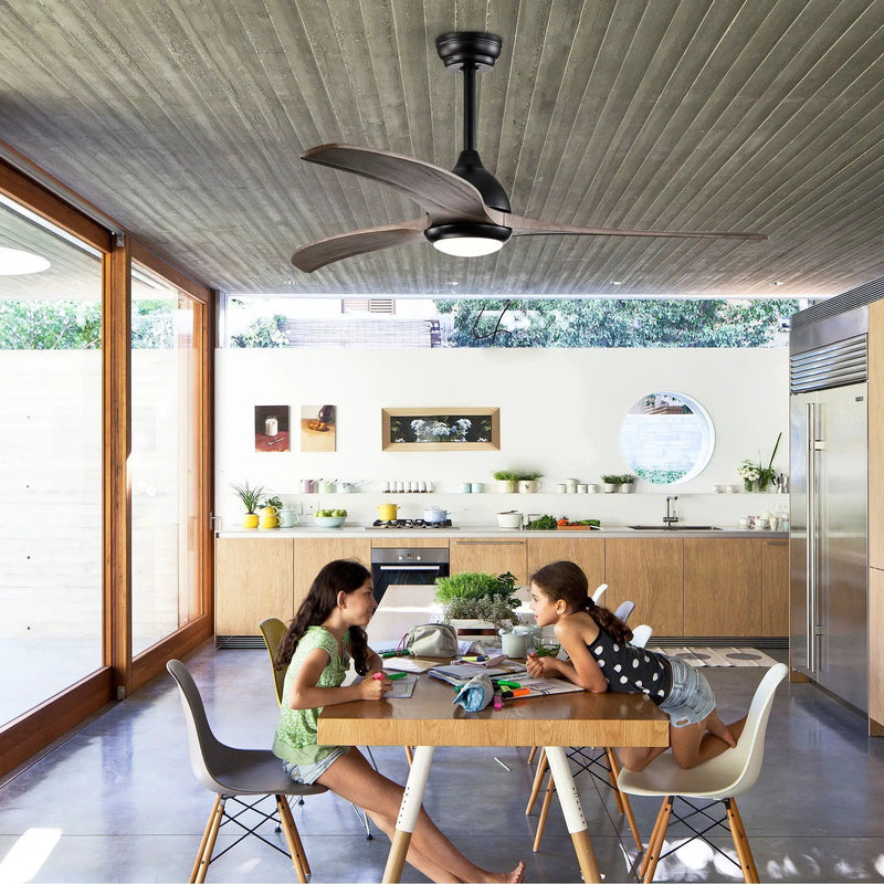 Indoor Outdoor Ceiling Fan With Light With Remote Control, Noiseless Reversible Motor, 6 Speed, 3 Color by Unique Piece Furniture