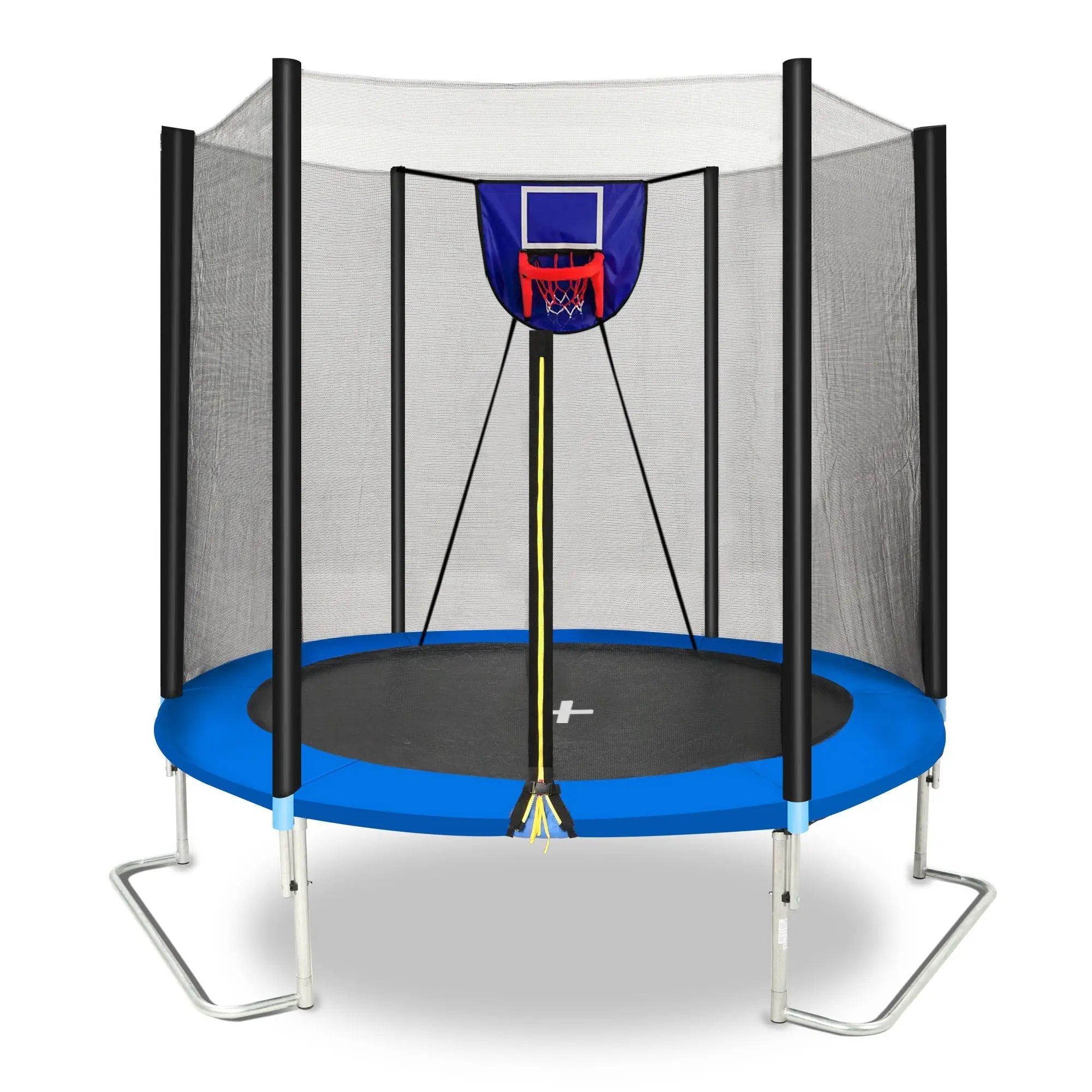 Yc 8Ft Trampoline Outer Net With Soft Basketball Board, Ball And Inflator - Blue by HouseOfZazla