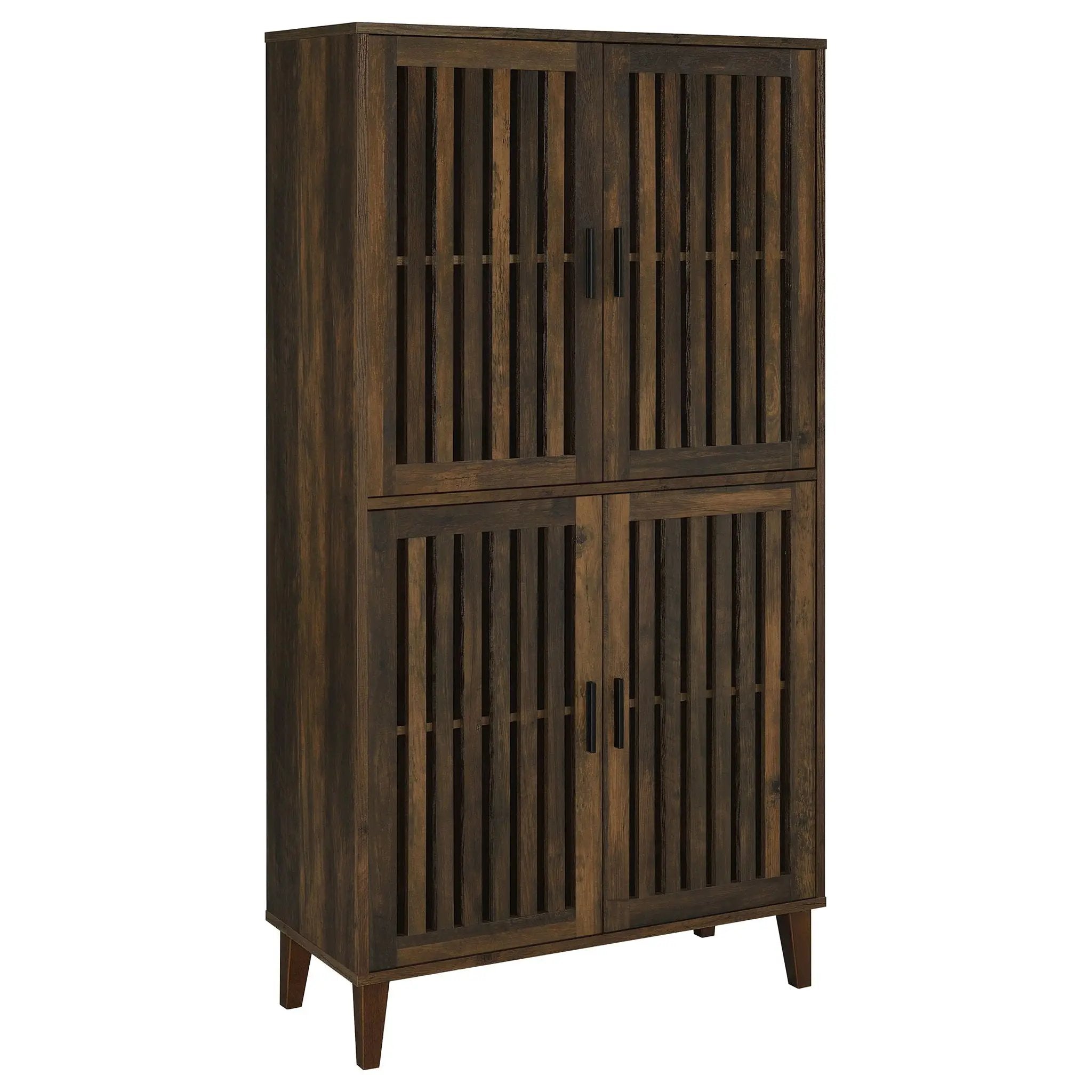Elouise 4-door Engineered Wood Tall Accent Cabinet Dark Pine by Unique Piece Furniture