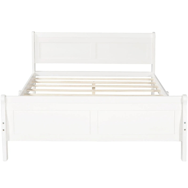 Platform Bed Frame Mattress Foundation Sleigh Bed With Headboard / Footboard / Wood Slat Suppor by HouseOfZazla