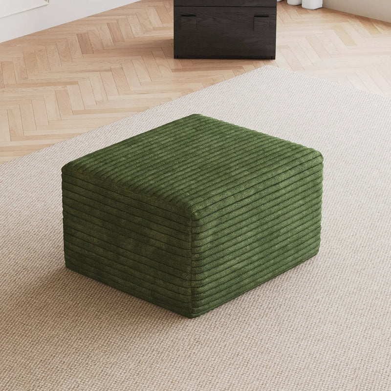 Green Sofa Ottoman – Plush Corduroy Fabric by HouseOfZazla