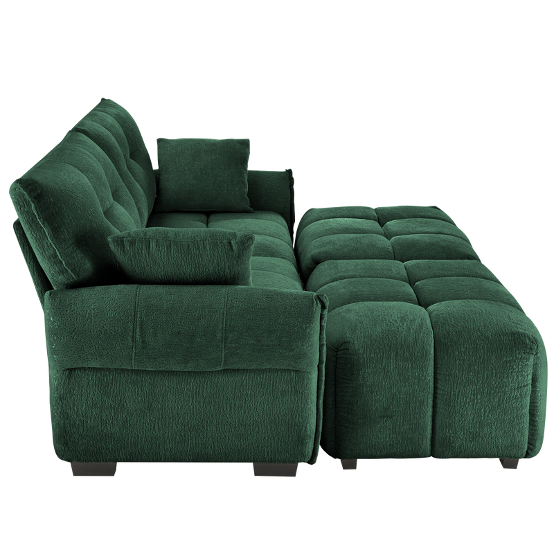 2 Seater Sofa Set With 2 Ottomans And Throw Pillows by HouseOfZazla
