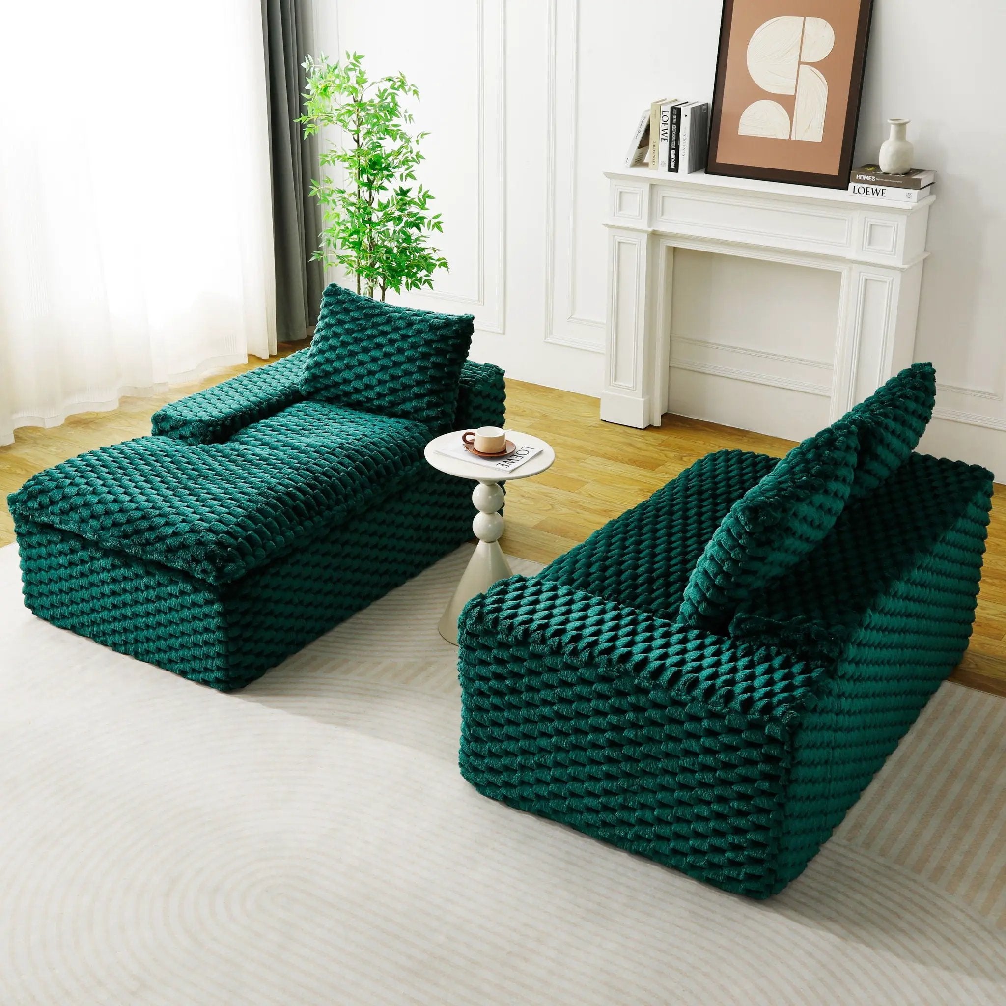 Modular Sofa, Convertible Twin Seat With Chaise Lounge by Unique Piece Furniture