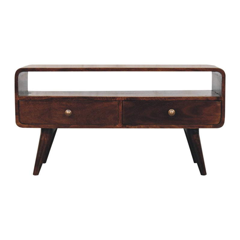 Solid Wood Curved Media Unit by HouseOfZazla