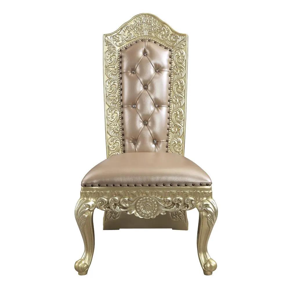 Vatican - Side Chair (Set of 2) - Synthetic Leather & Champagne Silver by Unique Piece Furniture