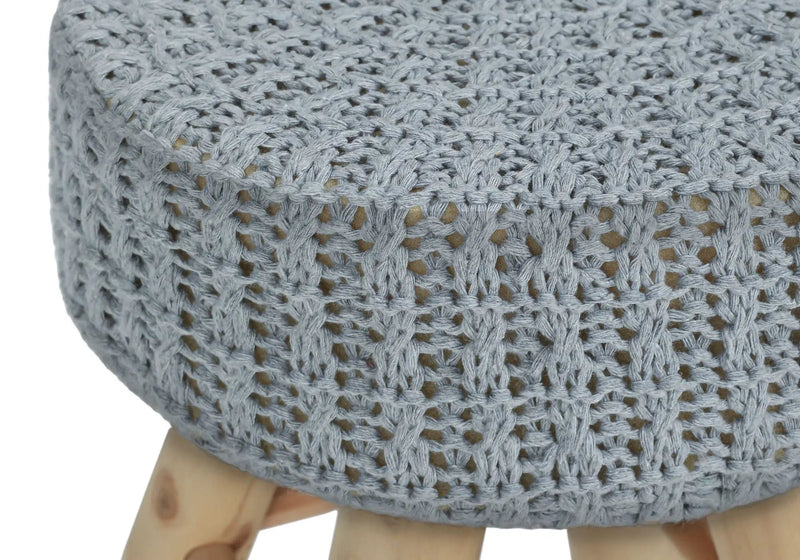 Ottoman, Pouf, Footrest, Foot Stool, Round, Natural Wood Legs, Contemporary, Modern by Unique Piece Furniture