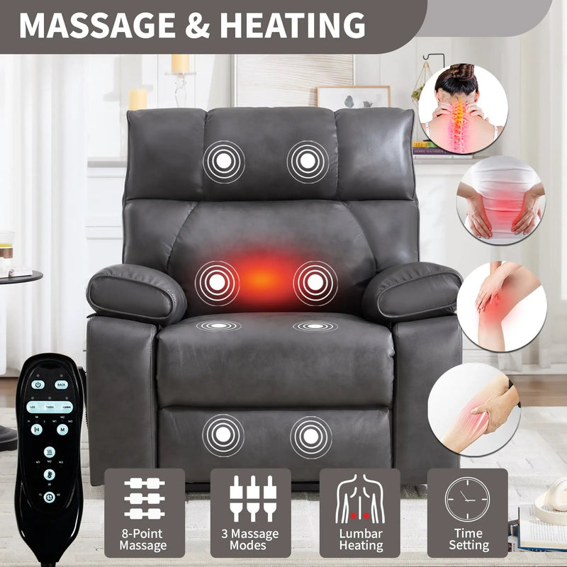 ComfortMax Dark Oversized Lift Recliner Chair by HouseOfZazla