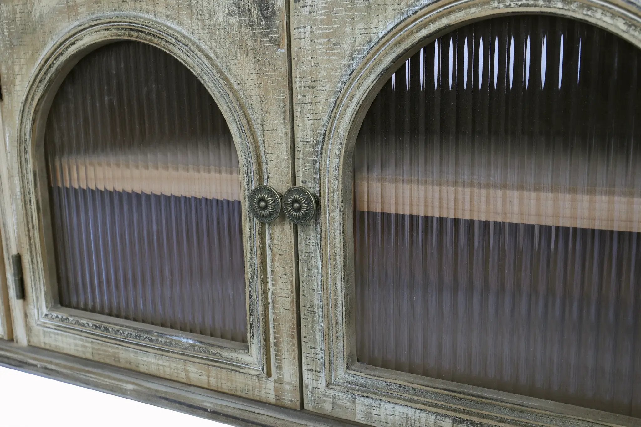60" Farmhouse TV Stand with 4 Drawers & 2 Glass Doors by HouseOfZazla