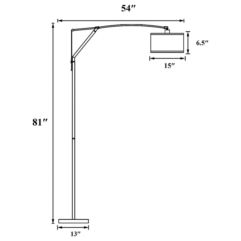 Jamison - Drum Shade Arc Adjustable Floor Lamp - Chrome by HouseOfZazla